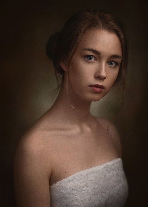 Взгляд, Волосы, Глаза, Девушка, Объем, Платье, Портрет, Свет, Студия, Тень Анфисаphoto preview