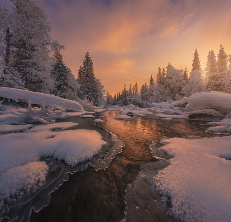 север, кольский, россия, река, мороз, пейзаж photo preview