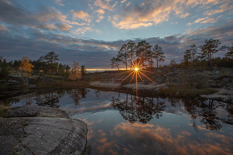 ладога, ладожские шхеры, осень, закат. Ладога. Звезда по имени солнце.photo preview