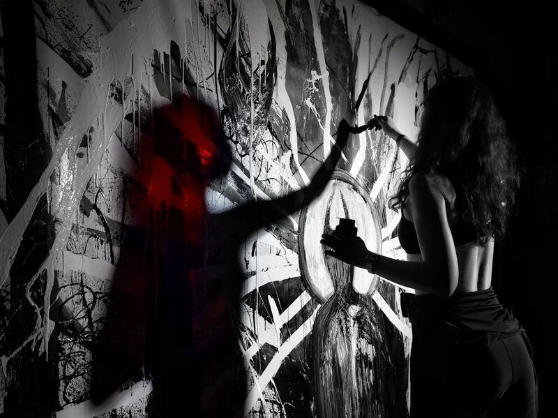 холст, жизнь, миры, дыхание, тень Встреча без приглашенияphoto preview