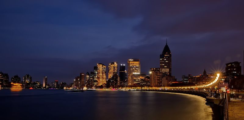 китай шанхай Вечерняя набережная, Шанхайphoto preview