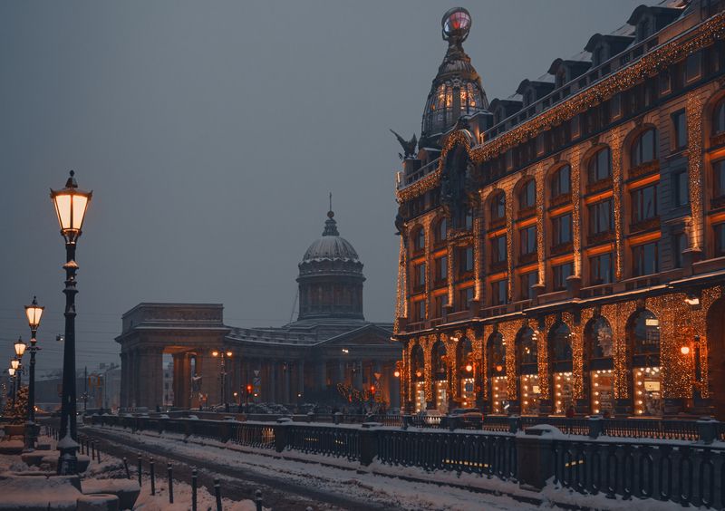 architecture, lights, morning, Russia, spb, outdoors, city, travel, illuminated, history Раннее утро в Петербургеphoto preview