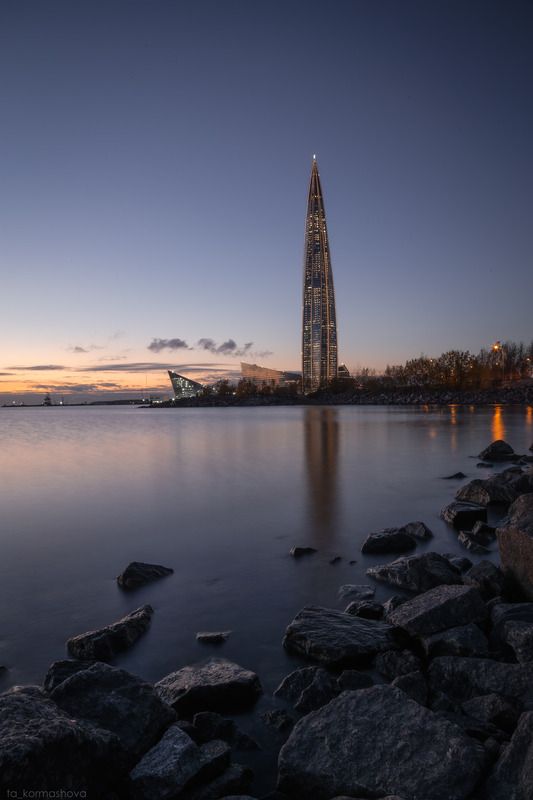 Санкт-Петербург, Питер, Финский залив Вечер у Лахта-центраphoto preview