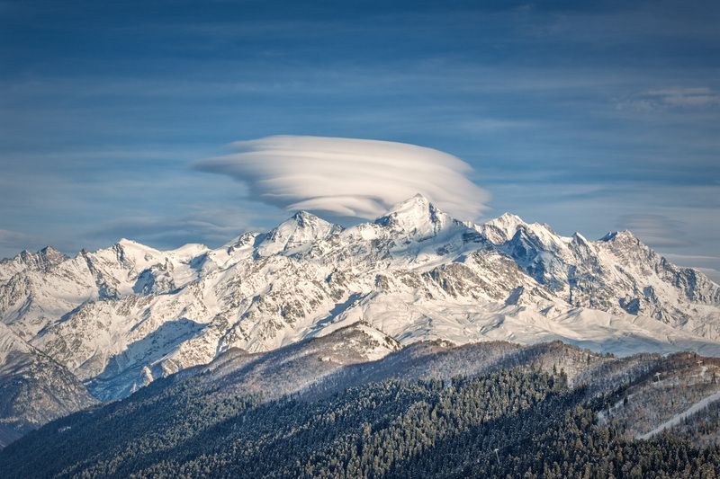 svaneti, mestia, tetnuldi, mountain, peaks, clouds, lenticular, snow, winter, january, mountains, nature, high, landscape, scenery, travel, outdoors, georgia, sakartvelo, caucasus, chizh Fairy-tail Cloudsphoto preview