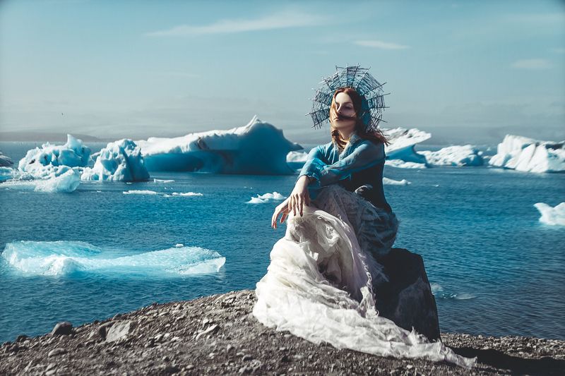 woman, portrait, fashion, beauty, outdoors She rules where glaciers remember everythingphoto preview