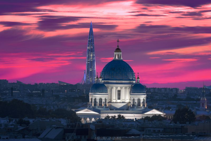 санкт-петербург, закат, архитектура Малиновый вечер photo preview