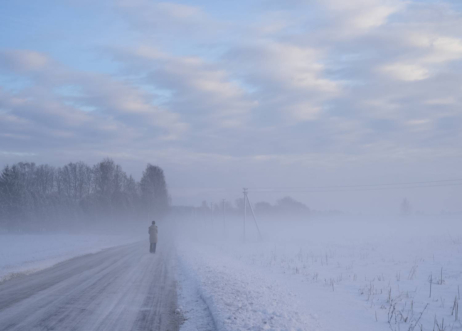 roud,man,fog,winter, Eugenijus Rauduve