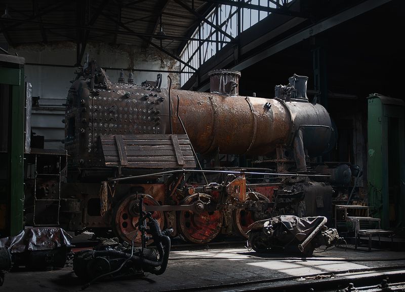 паровоз, промышленный, 9п, депо, подмосковная Из глубины веков...photo preview