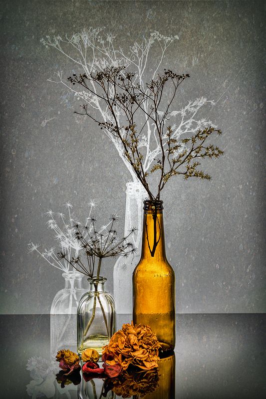still life, crystal, color, botella Bodegónphoto preview