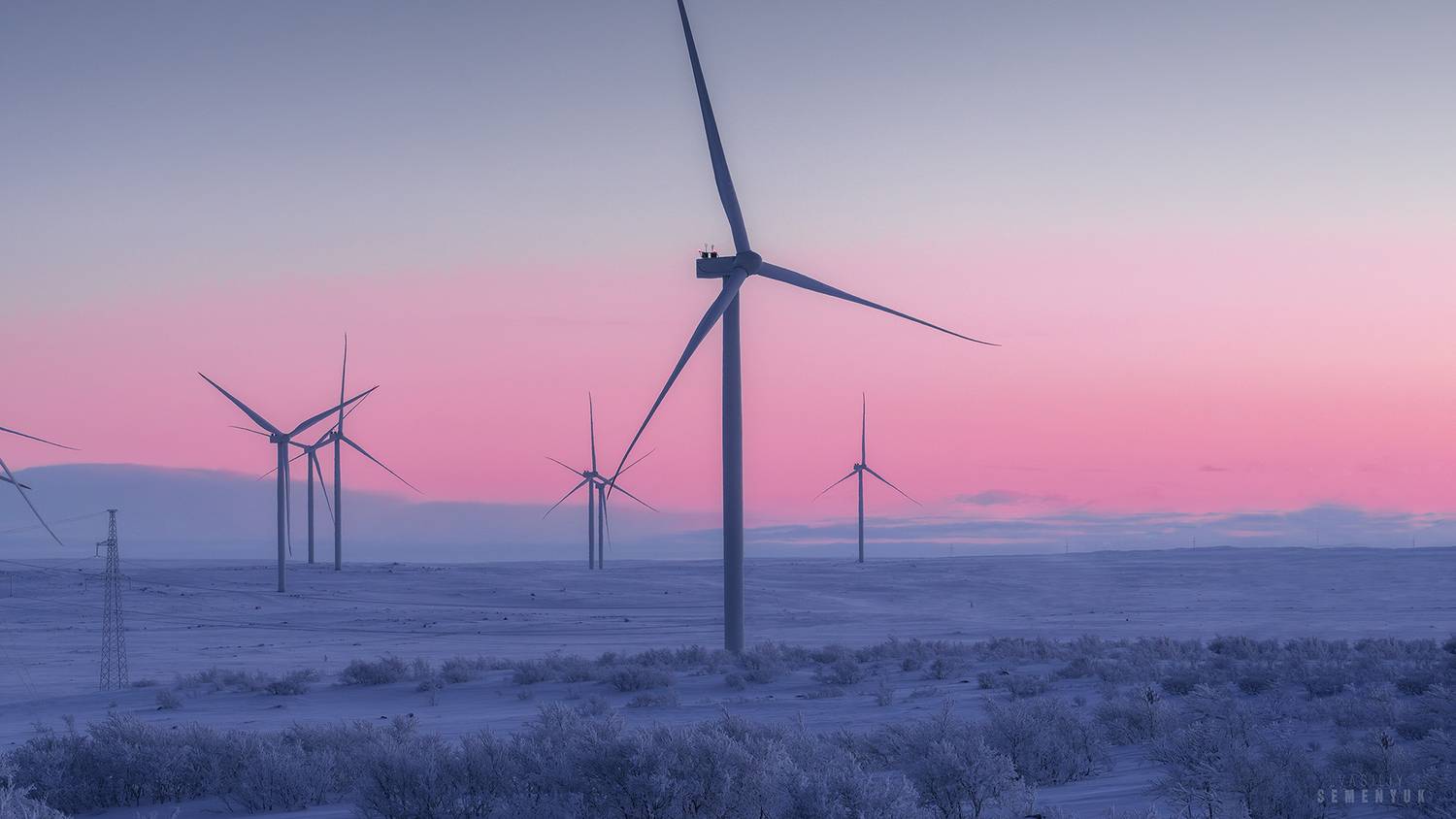 Северный ветер. Автор: Семенюк Василий кольская вэс, ветряки, зима, мороз, снег, полярная ночь, русский север., Семенюк Василий