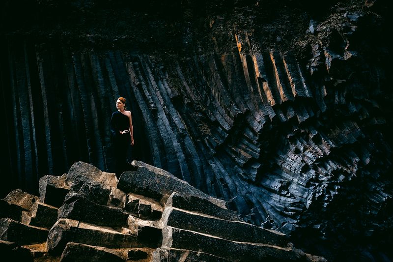 woman, portrait, fashion, beauty, outdoors Between shadow and stone, She becomes mythphoto preview