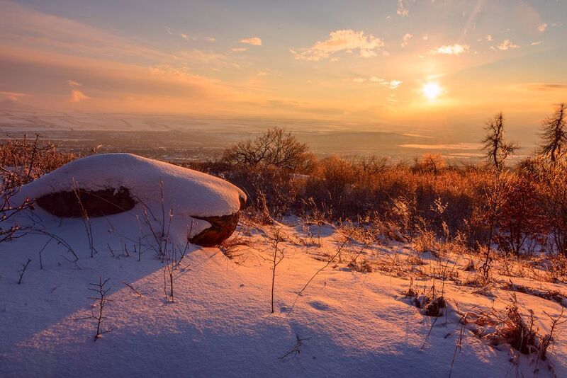 пейзаж, озеро,,природа, кмв, зима,закат Два мгновения январского закатаphoto preview
