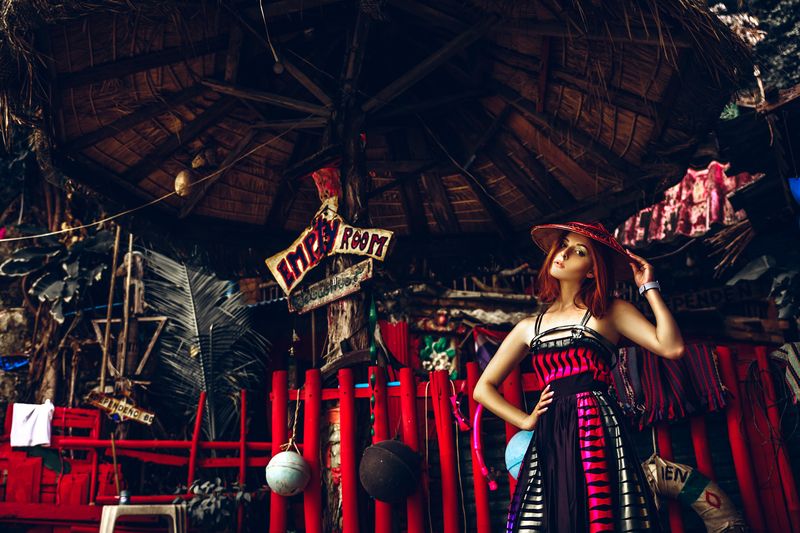 woman, portrait, fashion, beauty, outdoors Empty Roomphoto preview