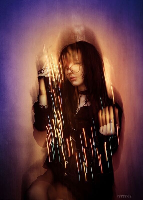 портрет, длинная выдержка, новый год, гирлянда Новогодний портретphoto preview