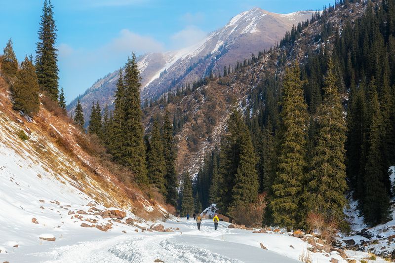 кыргызстан, ущелье кегеты Январь в ущелье Кегетыphoto preview