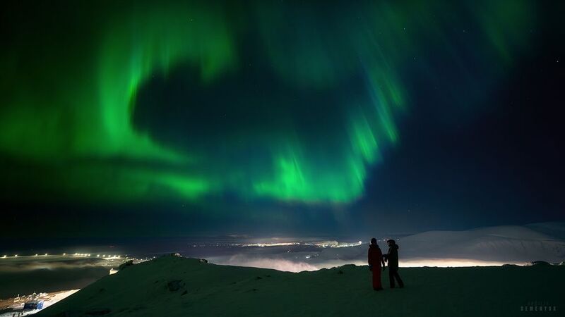 хибины, аврора, кировск, северное сияние, ночь, горы. Сердце над Хибинамиphoto preview