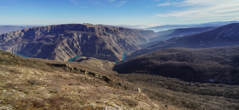 Россия, Дагестан, Казбековский район, Сулакский каньон, Чиркейское водохранилище, река Сулак Вид на Сулакский каньонphoto preview