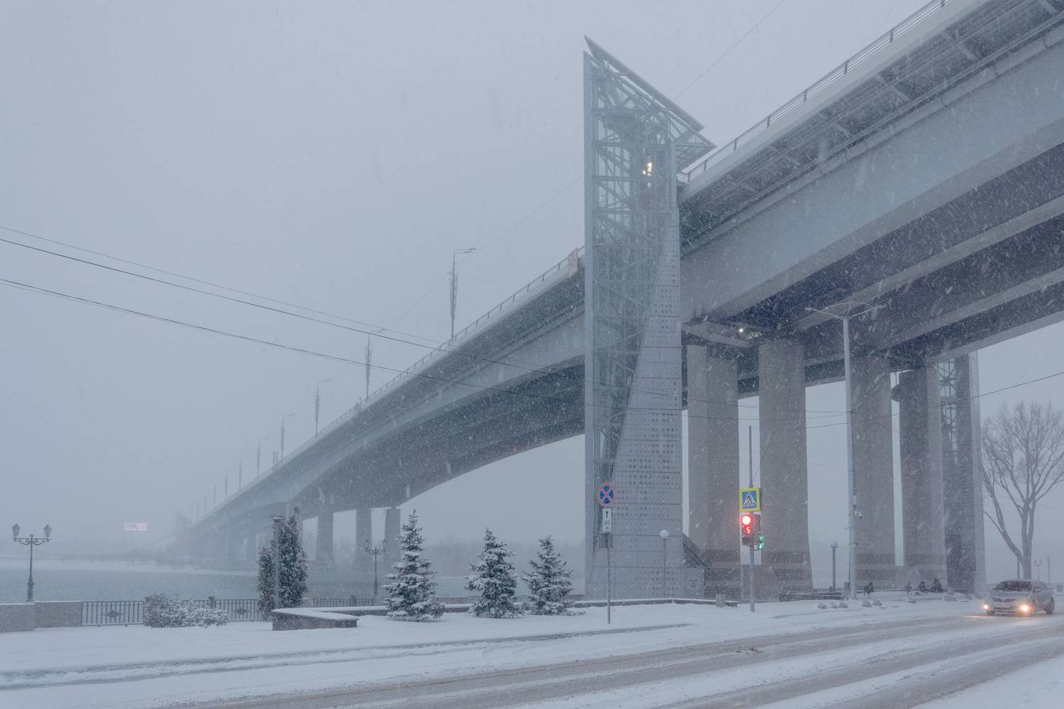 rostov, caucasus, bridge, architecture, river, nature, don, snowfall, winter, frozen,, Бугримов Егор