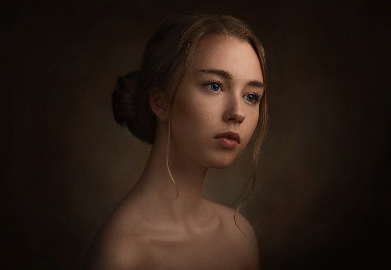 Взгляд, Волосы, Девушка, Портерт, Свет, Студия, Тень ***photo preview