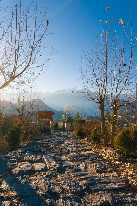 Закат, Монастырь, Непал Муктинатх, Путешевствие Небесные горыphoto preview