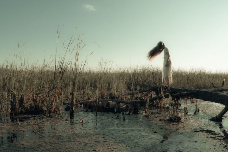 болото, девушка, картина, фотокартина, fine, art, дерево, камыши Равновесиеphoto preview