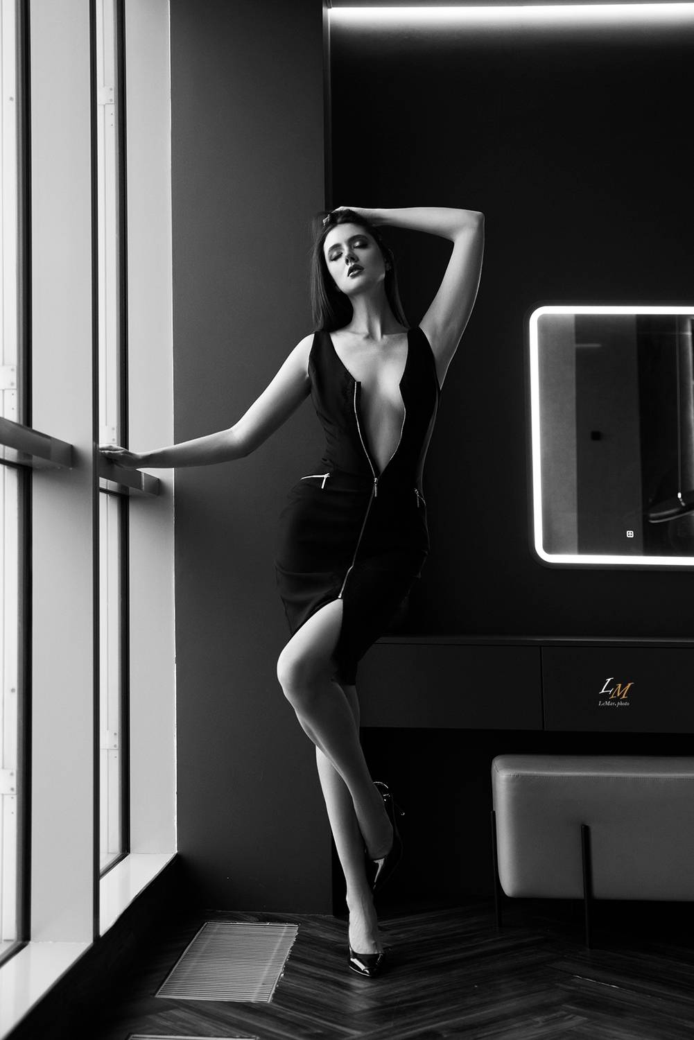 гламур, будуар, чб, девушка, фото, фотограф, москва, платье, чувственно, эмоции, черно-белое, Маркачев Леонид