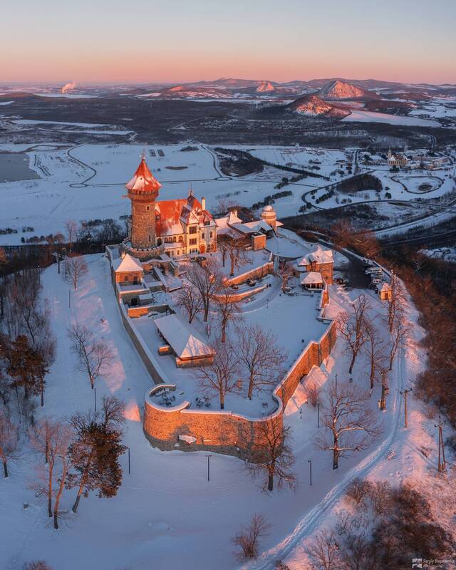 Hrad Hněvín at Winter Sunsetphoto preview