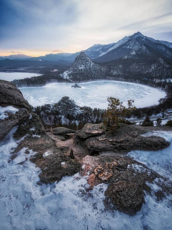казахстан, боровое, зима, снег, горы Вечером на Болектауphoto preview