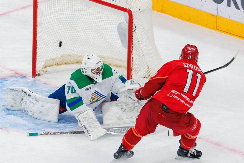 хоккей, гол,шайба, автомобилист, спорт, спортивный фотограф Гол Даниэля Спронгаphoto preview