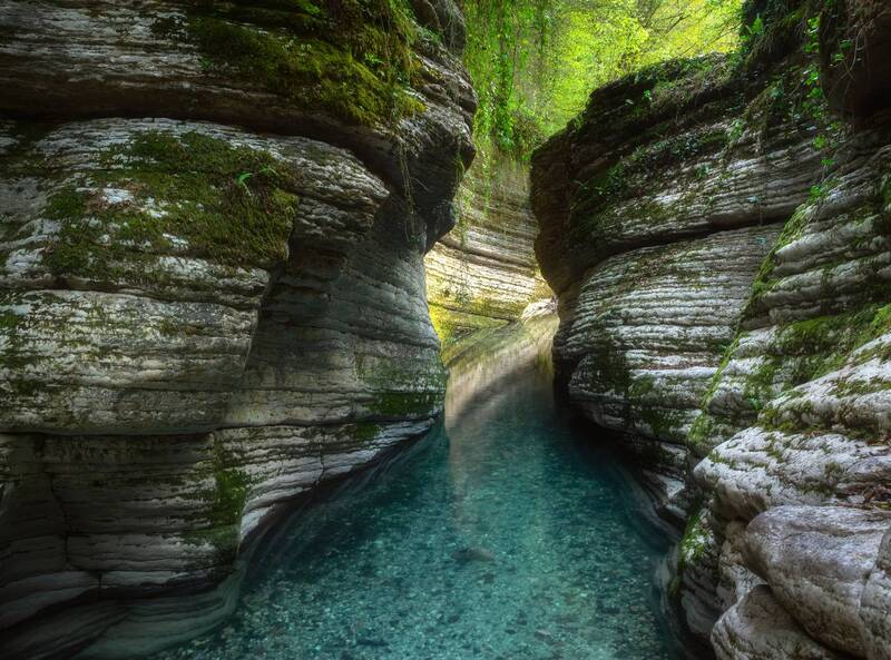 лес, скалы, река, горы, абхазия Утро в каньонеphoto preview