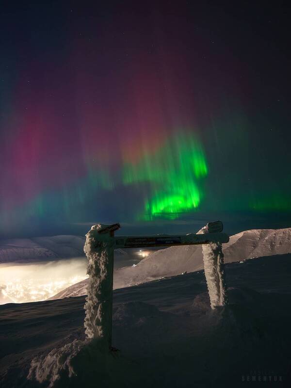 хибины, аврора, большой вудьявр, северное сияние, ночь, горы. Аврора над Хибинами.photo preview