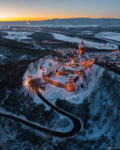 Hrad Hněvín at Winter Evening