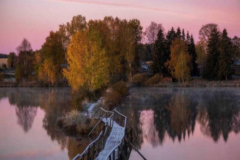 вятка, верхосунье, осень, утро, мост, пейзаж, рассвет, река, пейзаж Утро в Верхосуньеphoto preview