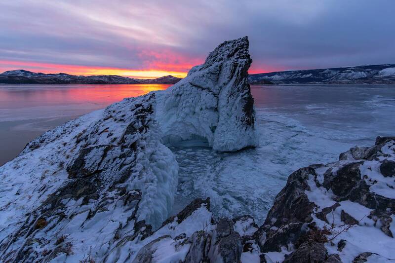 кобылья голова, хорин-ирги, байкал, малое море, ольхон Мыс Кобылья голова в декабре фото превью