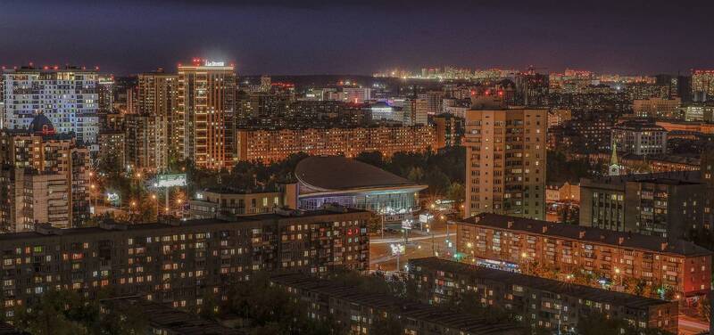 Ночной город Новосибирск фото превью