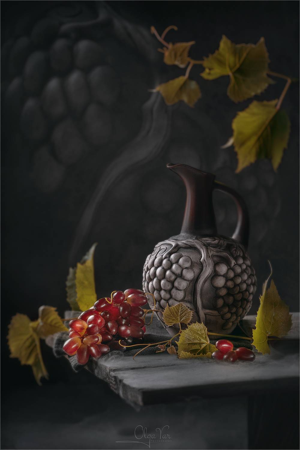 виноград, кувшин, осень, Ольга Яр
