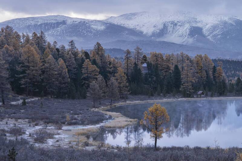 киделю, пейзаж, алтай, изморозь, озеро Киделюphoto preview