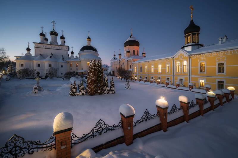 московская область, россия, храм, церковь, православие, монастырь, зима, мороз, вечер, давидова пустынь Зима. Тишина. Монастырьphoto preview
