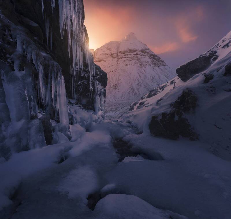 север, кольский, россия, хибины, пейзаж, закат, лед Начало зимы в Хибинахphoto preview
