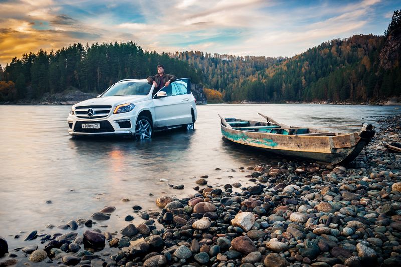 Автомобиль, Горы, Лодка, Мерседес, Мечта мужчины, Мужской портрет Мечты сбываютсяphoto preview