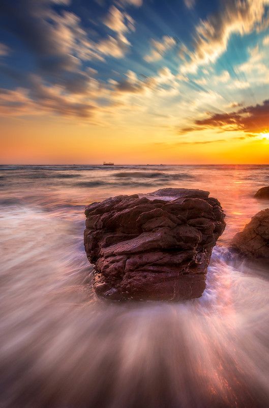 Clouds, Long exposure, Sea, Stone, Waves waves of stonephoto preview
