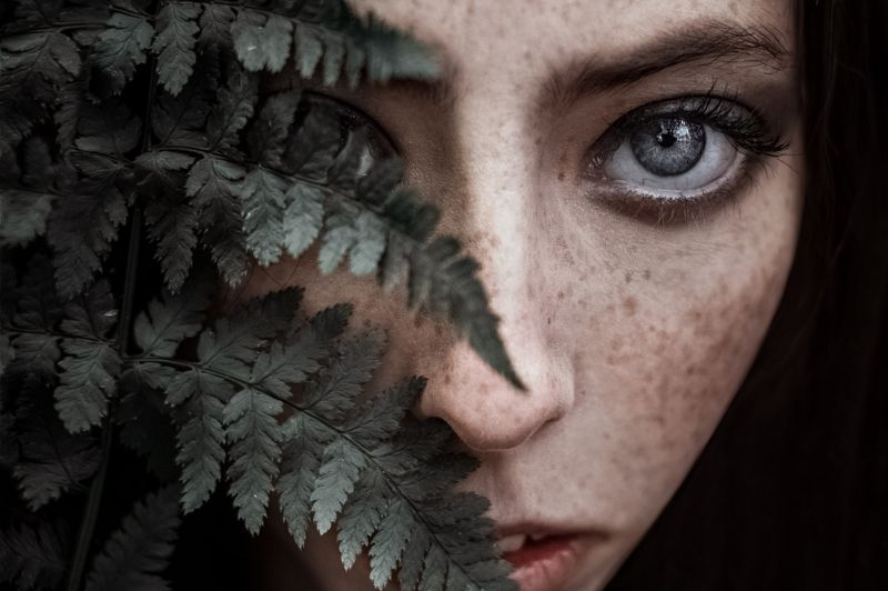 веснушки, портрет, волосы, лицо, глаза ...photo preview