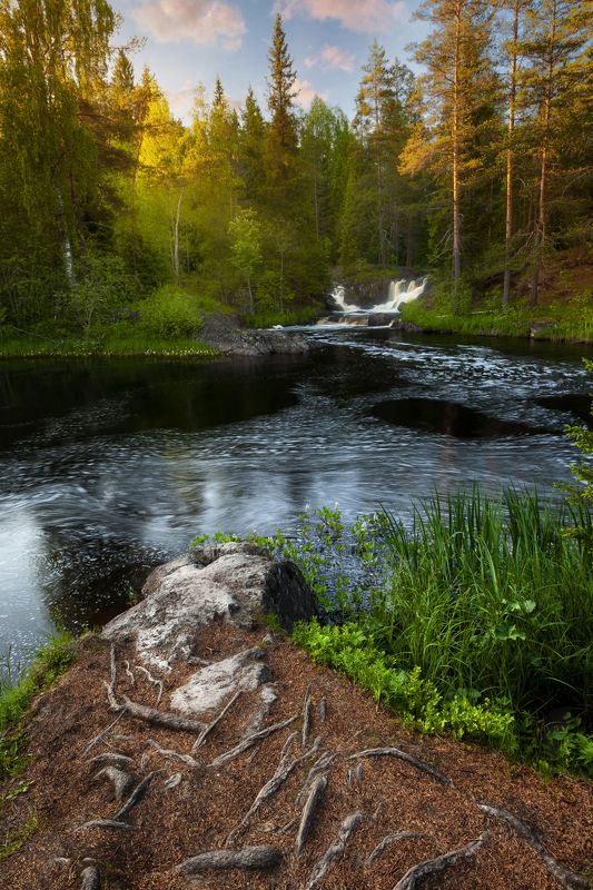 водопад, карелия, рускеала На реке Тохмайокиphoto preview