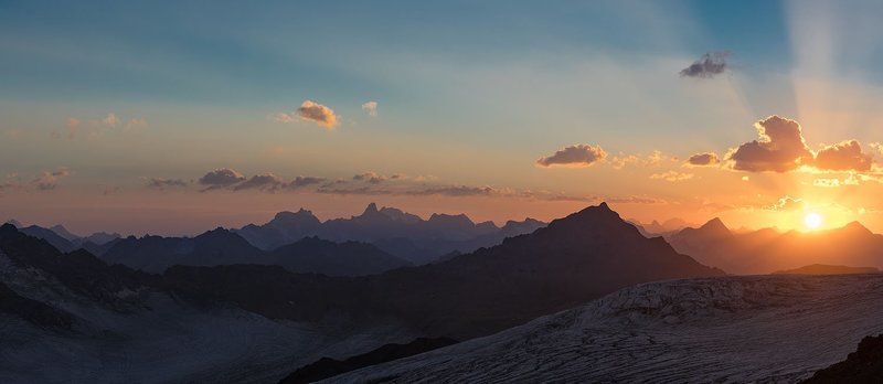 Горы, Закат, Приэльбрусье, Эльбрус Краски горphoto preview