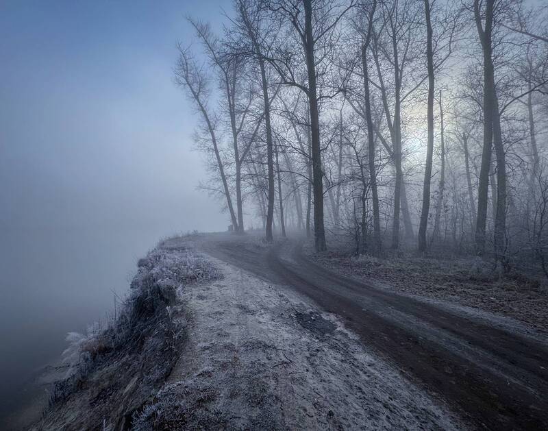 зима туман В туманной дымке.photo preview