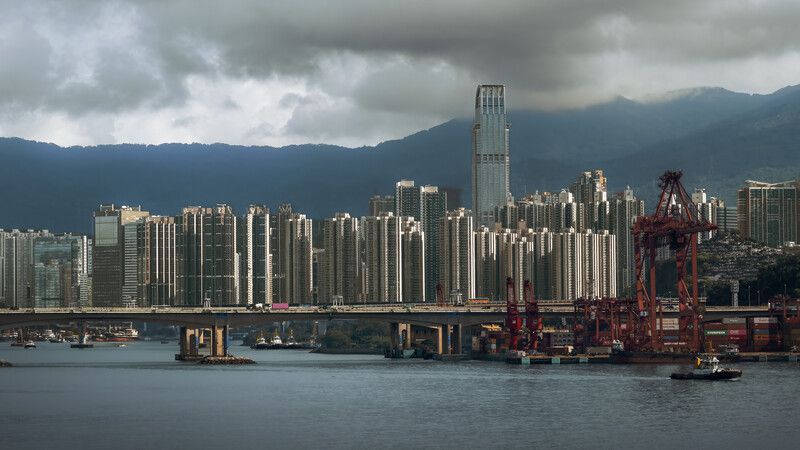 #Cloud #Water #Sky #Skyscraper #Building #Tower #Mountain #Tower block #Architecture #Body of water Harbor view of Hong Kong in the morningphoto preview