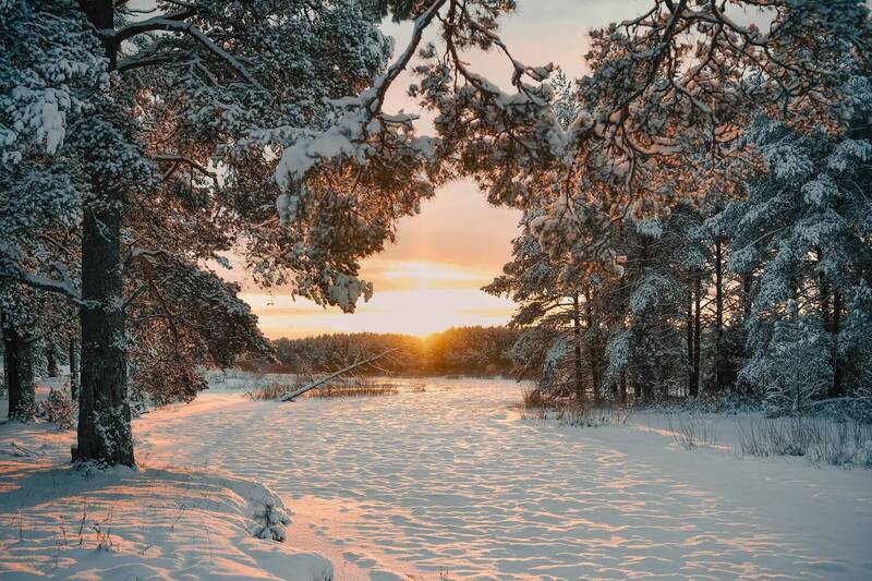 Зима на реке фото превью