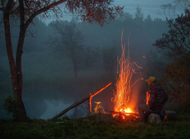 природа, пейзаж, фототур, фото-тур, путешествия, костер Белая ночь. в деревнеphoto preview