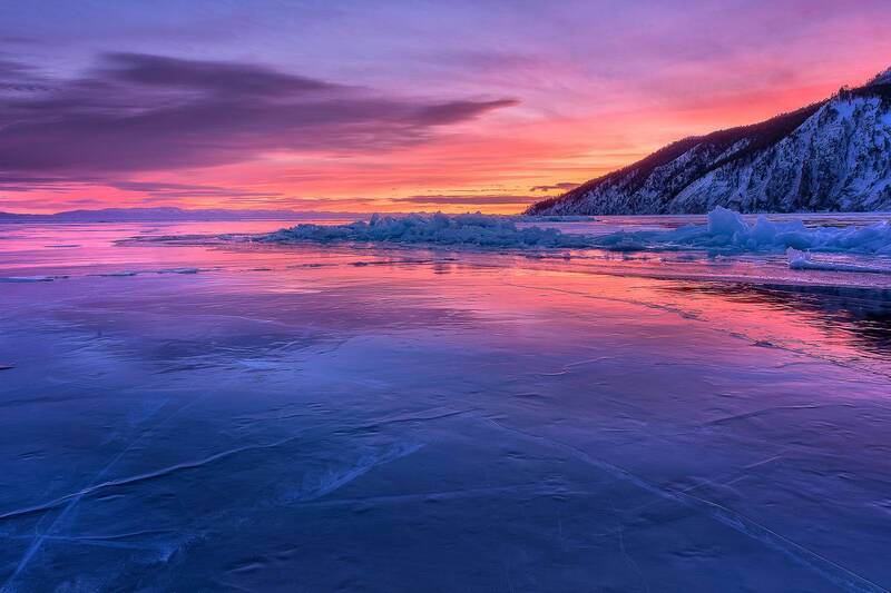 Закат на зимнем Байкалеphoto preview