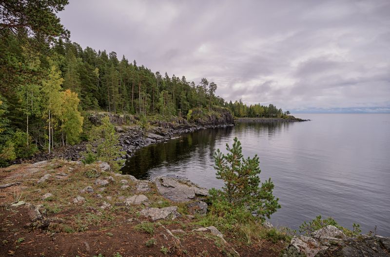 карелия, валаам, скалистый берег, осень 2022 photo preview